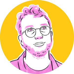 Hand-drawn portrait of Andreas Knöpfle