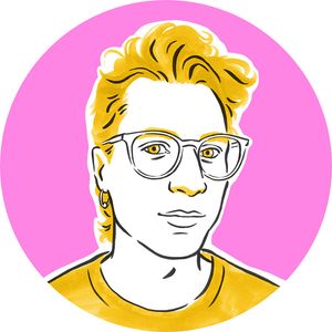 Hand-drawn portrait of Max Mulatz